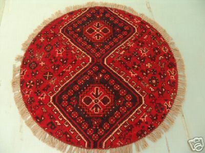 Round Persian Qashqai Rug 4x4
