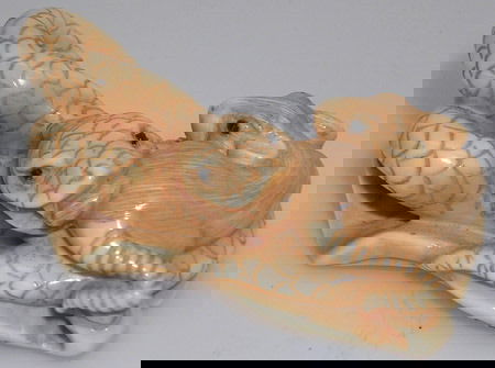 Mammoth Ivory Netsuke Snake/Rat *signed* (1 of 1)