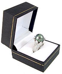 WG 12mm Tahitian Pearl .12cDia Crown Ring - 2