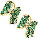 2.70c Emerald dia pavé bypass omega earring