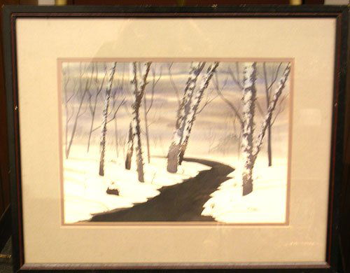 Watercolor on Paper by listed artist Raymond H. C: LOW BUYERS PREMIUM (10%) NO RESERVE AUCTION! BIDDING STARTS AT $10! Raymond Hamilton Chapman 1881-1969 America Medium- Oil Style- American Impressionist Subject- Landscape Paper measures 14 by 11 inch