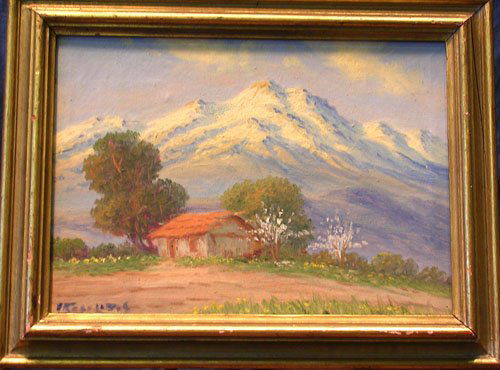 Oil on Canvas by listed artist Alberto lobos: LOW BUYERS PREMIUM (10%) NO RESERVE AUCTION! BIDDING STARTS AT $10! Alberto Lobos Chile / Spain 1879-1961 Medium- Oil Style- Impressionist Subject- Landscape Canvas measures 9 1/2 by 13 1/4 inches. Co