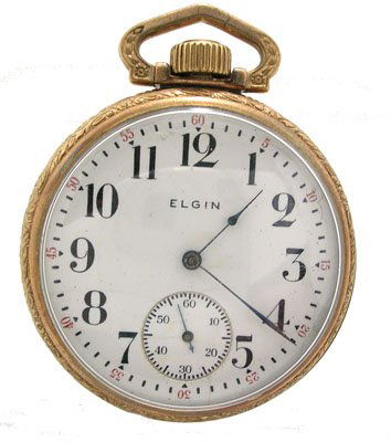 GPlated Elgin 15J Pocket Watch 16S c. 1913: LOW BUYERS PREMIUM (10%) NO RESERVE AUCTION! BIDDING STARTS AT $10! This is a handsome Elgin 1913 pocket watch.The 15 jeweel movement is signed Elgin Natl Watch Co USA serial no. 17864422.There were o