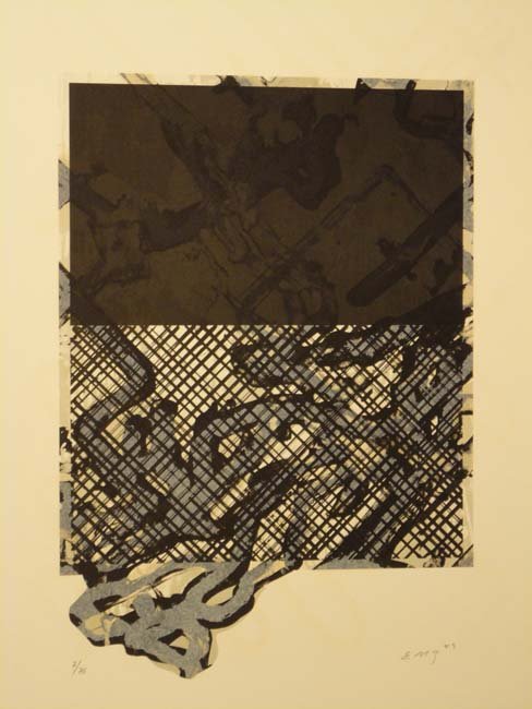 Abstract print by Ed Moses: Abstract art by Ed Moses. Measures 18X13. Limited edition 7/75. Dates to 1989.