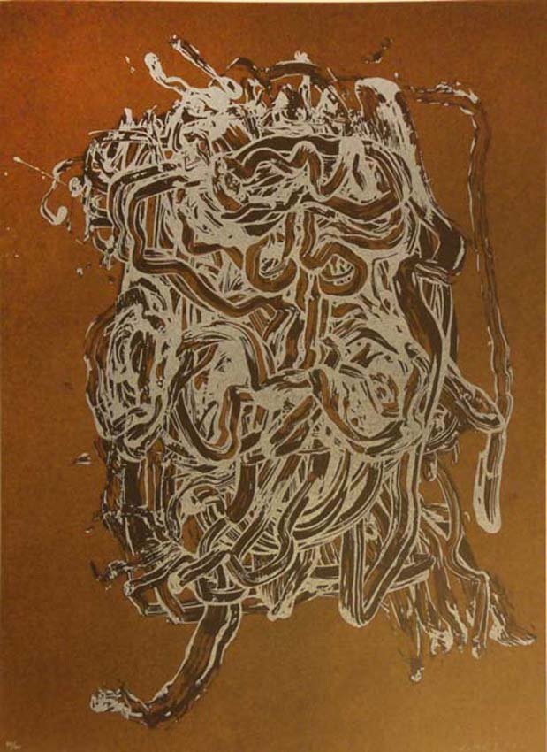 Abstract print by Ed Moses: Abstract art by Ed Moses. Measures 30X22. Signed. Limited edition 43/50.