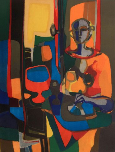 Femme by Marcel Mouly: Limited edition lithograph of an abstract figure,Â Signed by artist,Â 16/200, 26.25 x 33.75 in