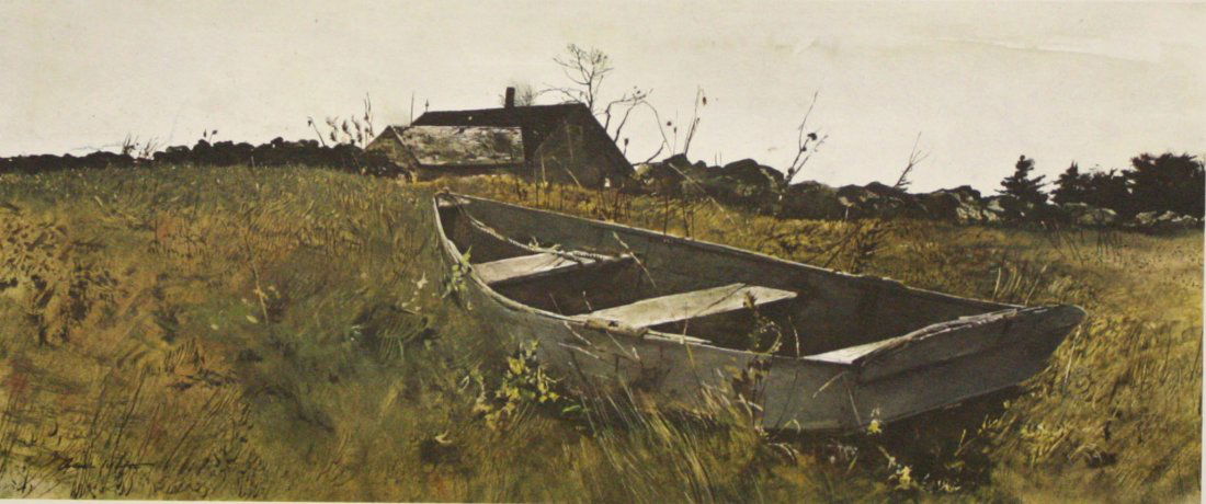 Teels Island by Andrew Wyeth: Lithograph on paper from the collection of Mr. and Mrs. Robert Montgomery, 13.25 x 17 in