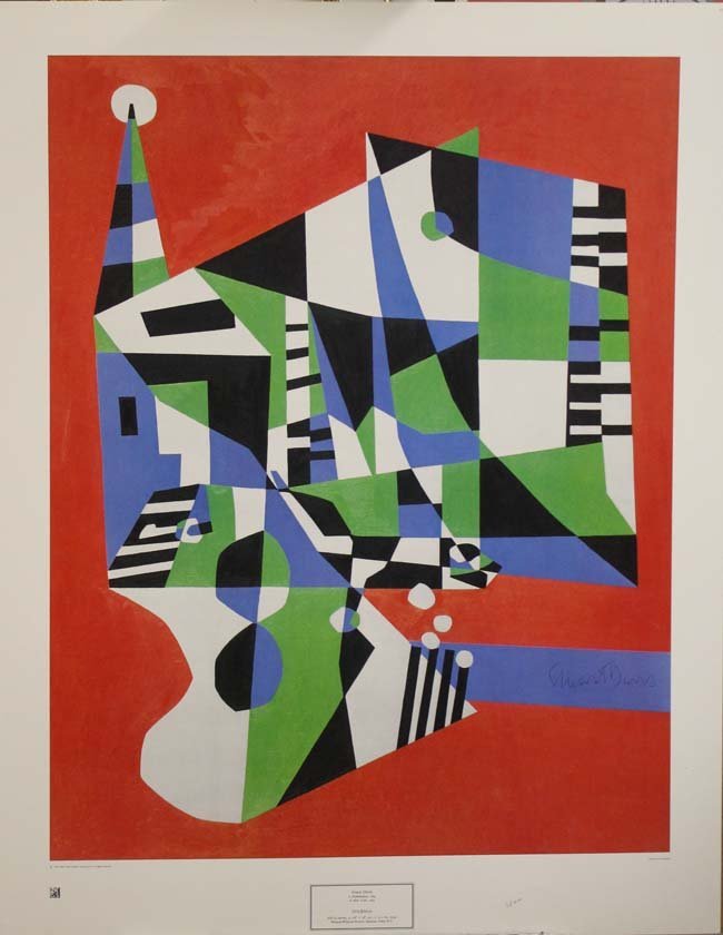 Tournos By Stuart Davis: Abstract Print 35 x 27 in, Copyright 1976 New York Graphic Society