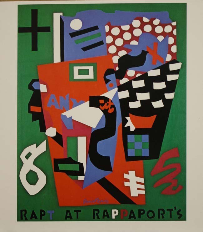 Rapt At Rappaports by Stuart Davis: Abstract print 13 x 11 in.