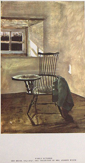Early October by Andrew Wyeth: Lithograph, From "The Four Seasons" Collection. 17 x 13.25 in Andrew Wyeth (1917-2009) was a 20th century, American painter. He is best known for his realistic drybrush technique and creating painting
