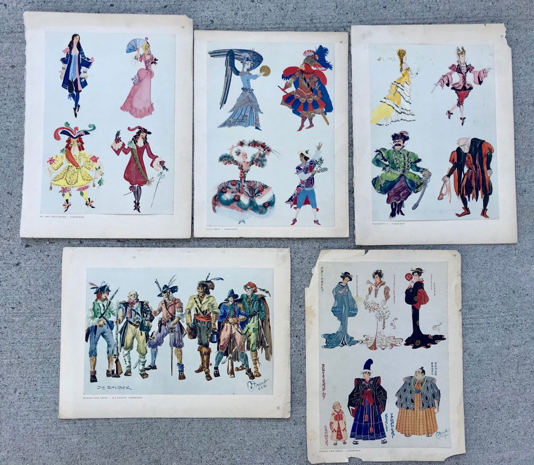 5 VINTAGE 1939 OPERA COSTUME PROGRAM PAGES SIGNED (1 of 6)