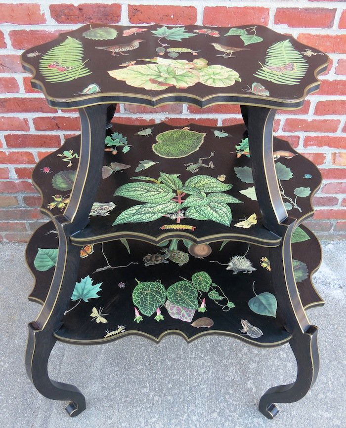 3 Tiered French Pastry Decoupage Table (1 of 6)