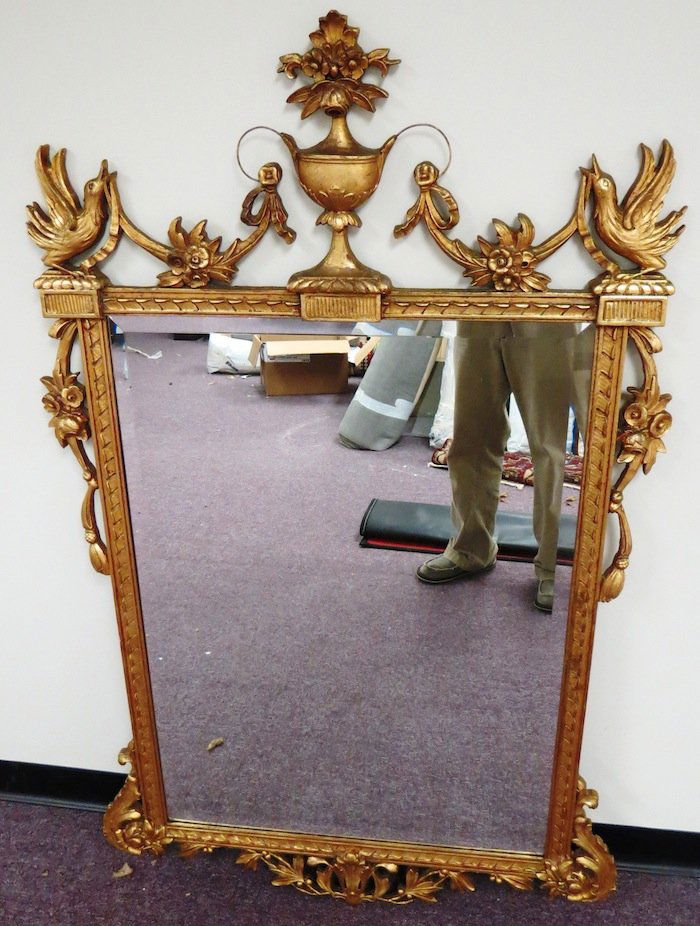 Gold Hollywood Regency Large Mirror (1 of 6)