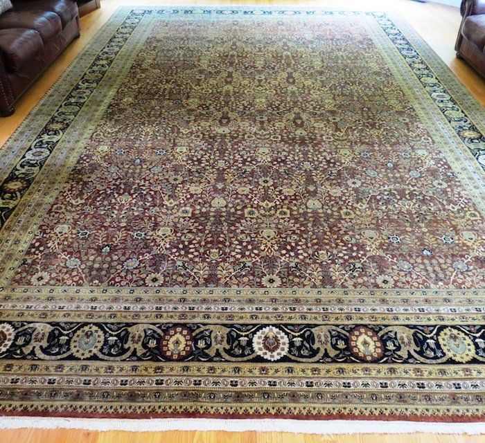 Large Oriental Rug Black/Brown 12' x 17'6" Mint (1 of 6)