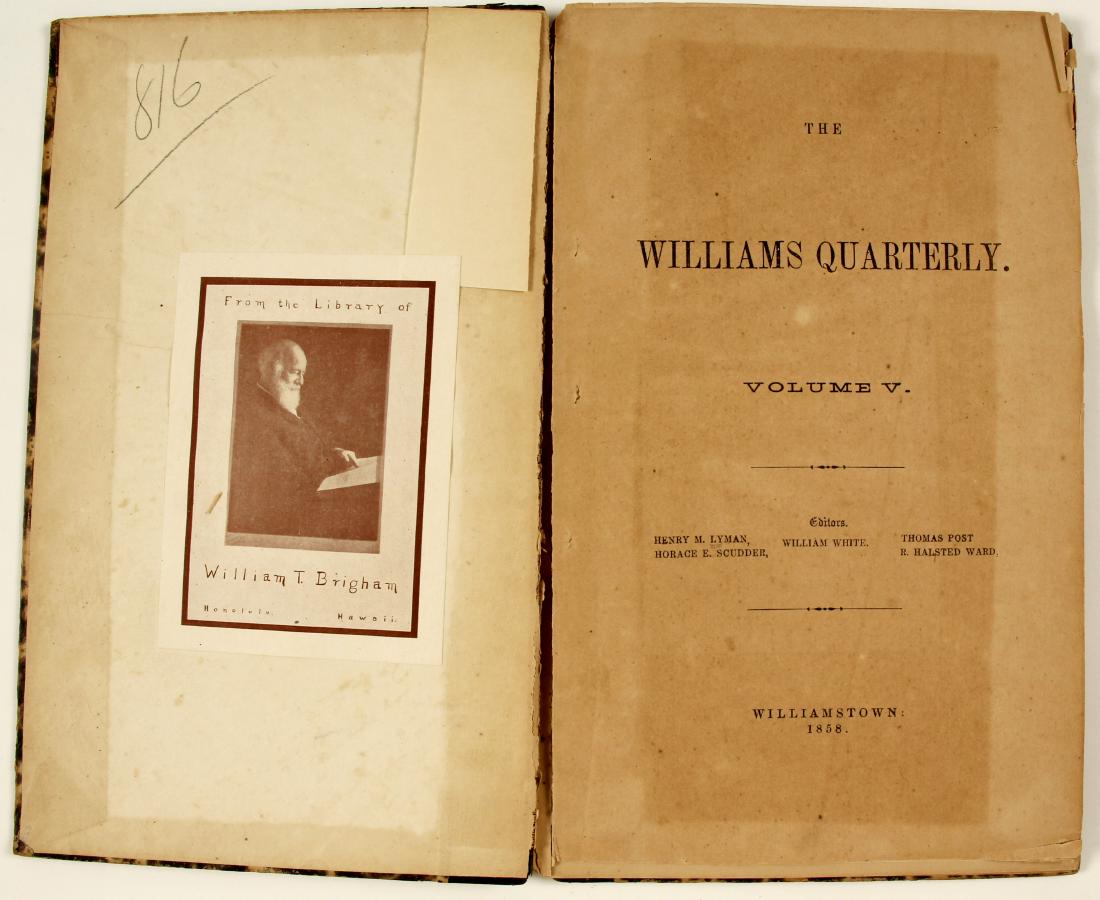 Book Williams Quarterly, Volume V. (78366): The excerpts from this book are about 4 "Polynesian Legends" on the island "...The common people dwelt by sufferance, on the lands of their superiors, who were as deities to them. In consequence of th
