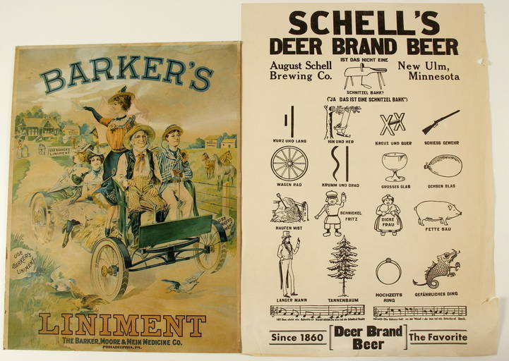 Posters Of Barker's Liniment & Shell's Deer Brand Beer