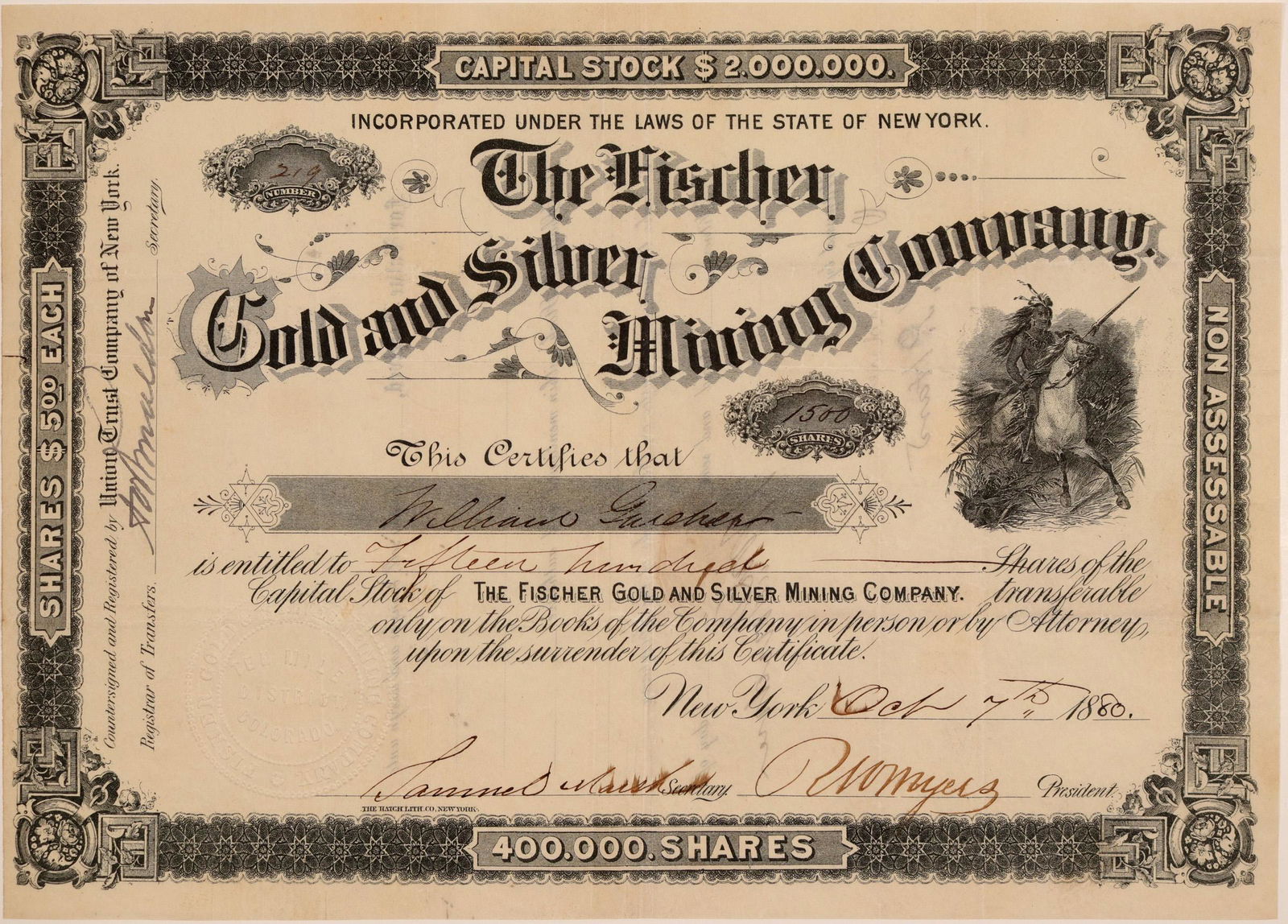 North Butte Mining Company Stock Certificate
