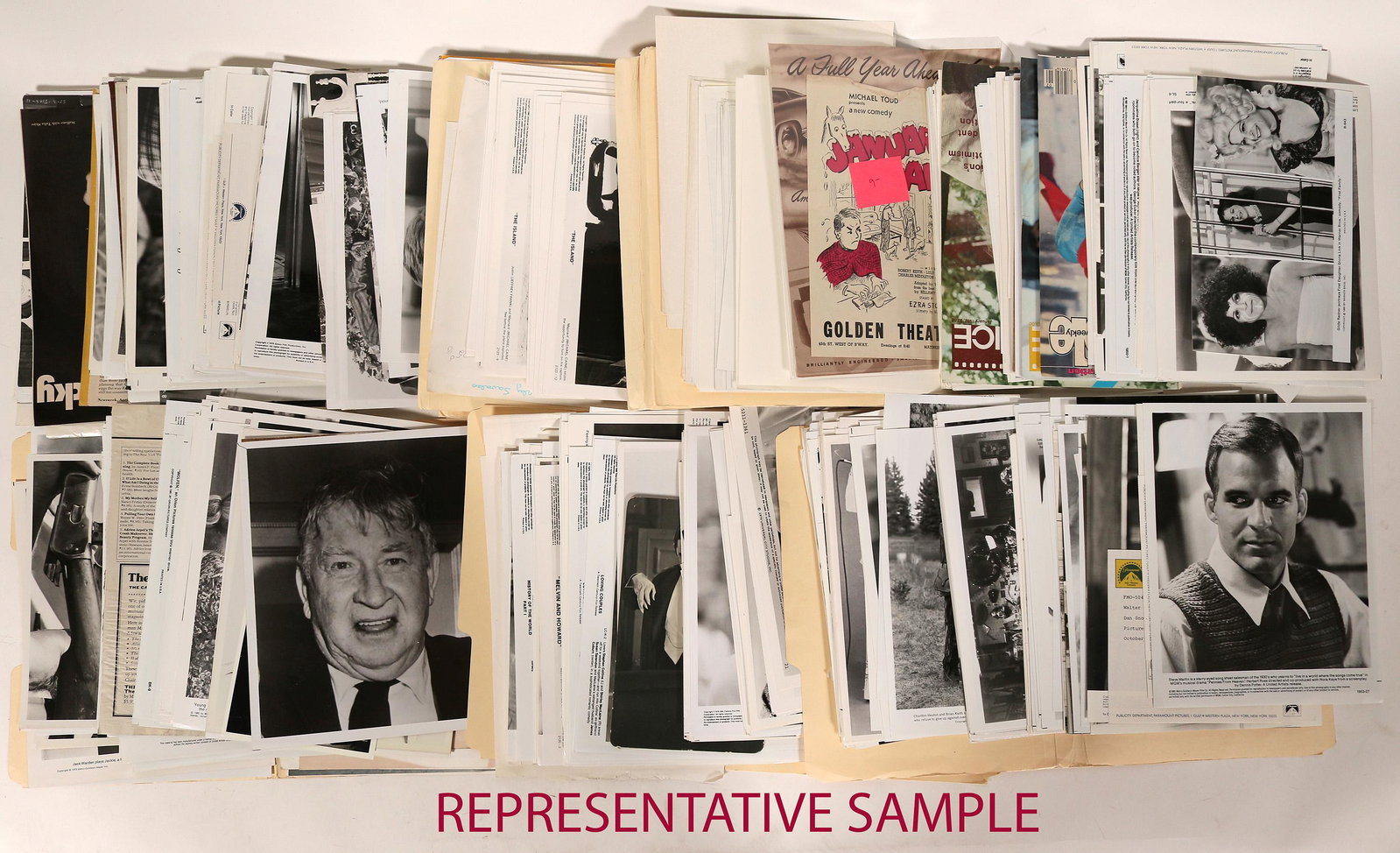 Hollywood Collectors Archive (100048): Hundreds of Hollywood press and 8x10" promo photos. Magazines, press releases and more. Some names you may recognize in photo group-Jack Lemon, Paul Newman, John Travolta, Lily Tomlin, Liza Minnelli, 