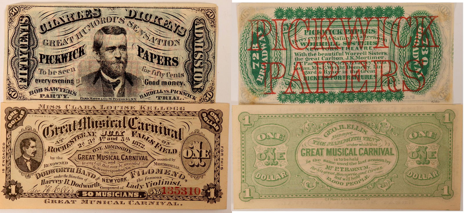 Charles Dickens Pickwick Papers Ticket  (116201) (1 of 1)