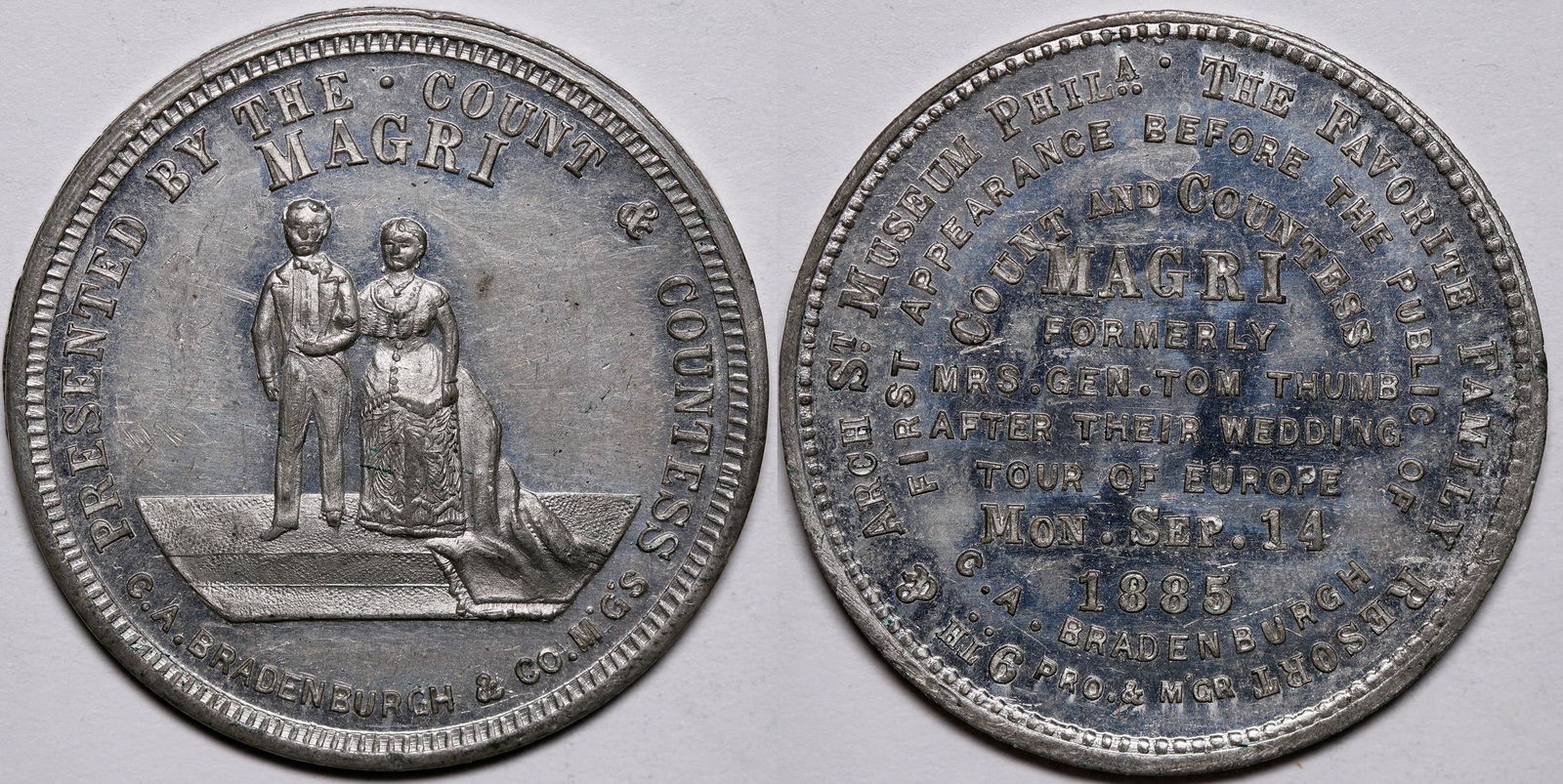 Gen. and Mrs. Tom Thumb Wedding Circus Token  (116501) (1 of 1)