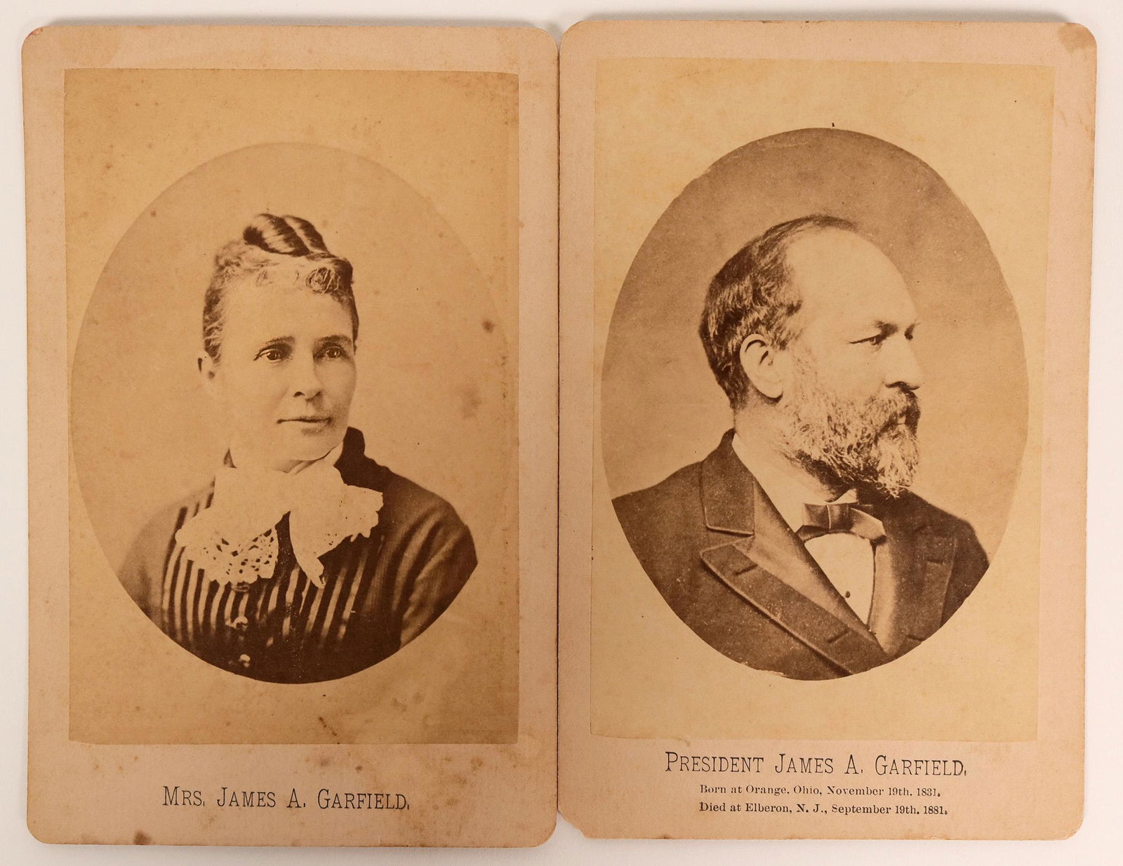 Cabinet Cards of President Garfield & His Wife (1 of 1)