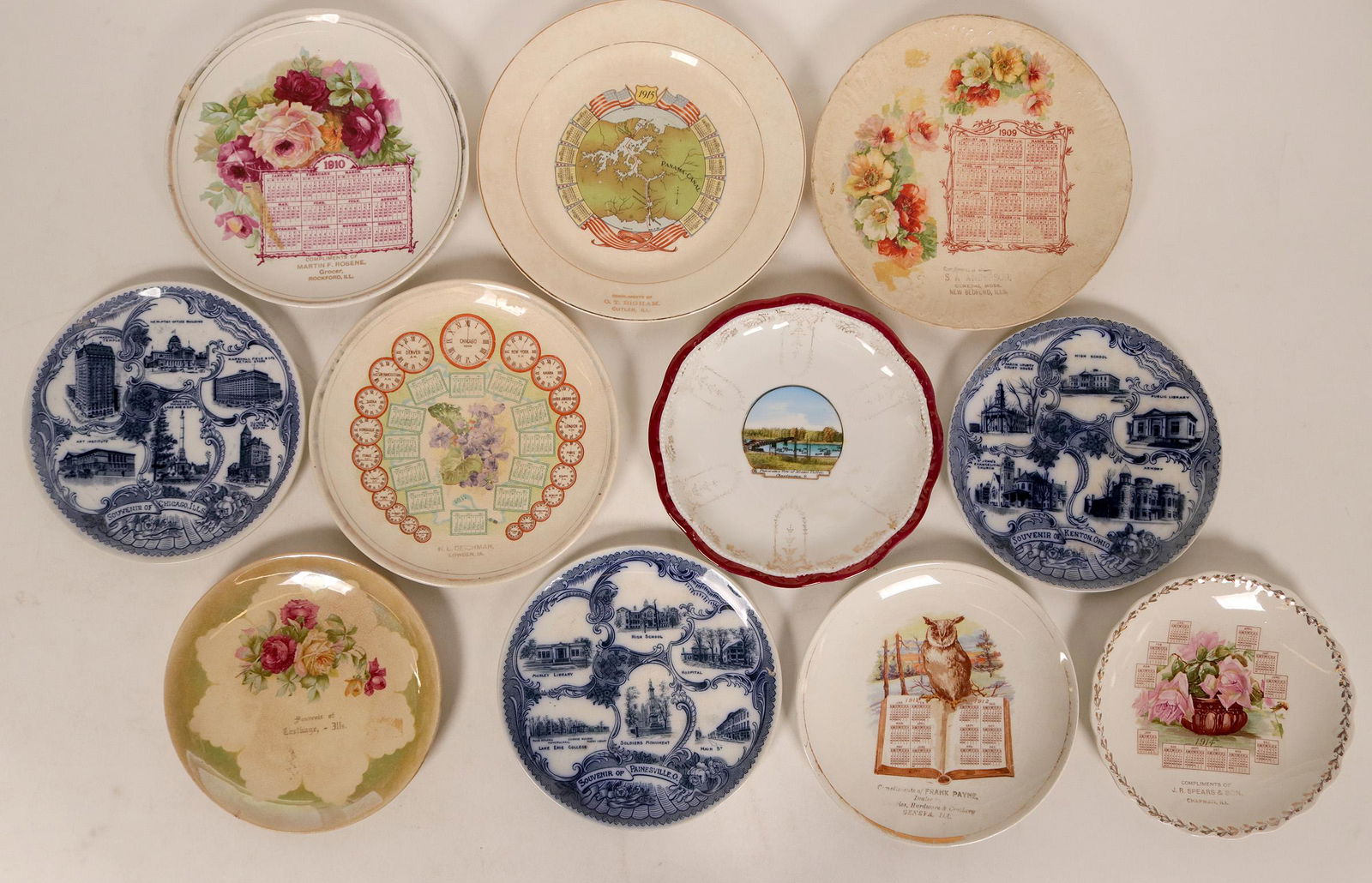 Souvenir Plate Collection, Ohio, Illinois & Iowa (11) (1 of 2)