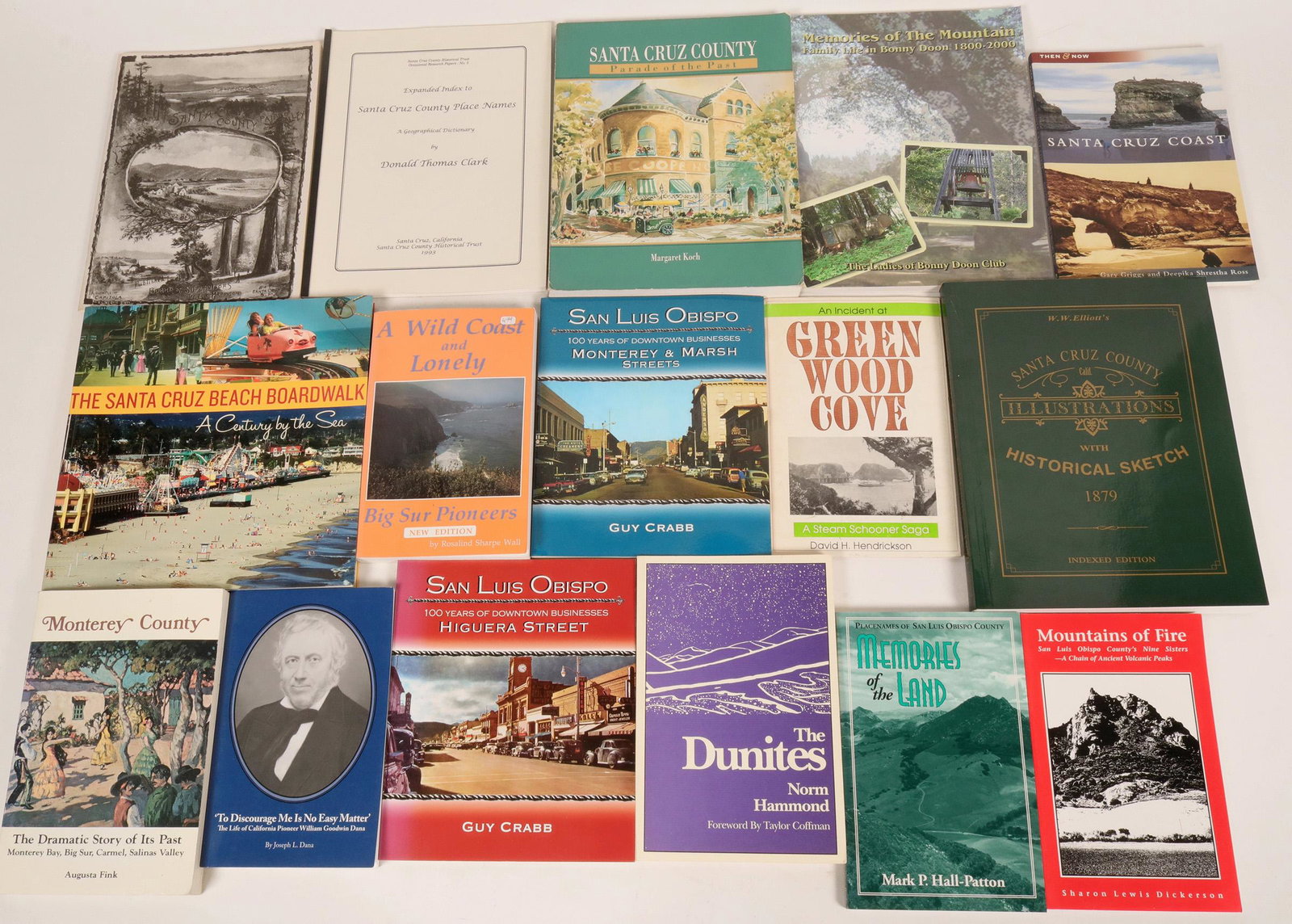 California Coastal History Library: Santa Cruz, San: Lot of 32. 1) Thirteen different Images of America: Big Sur, Rio Vista, Morro Bay, Point Piedras Blancas, Grover Beach, Camp San Luis Obispo, San Luis Obispo, California Lighthouse Life, Rails of Cali