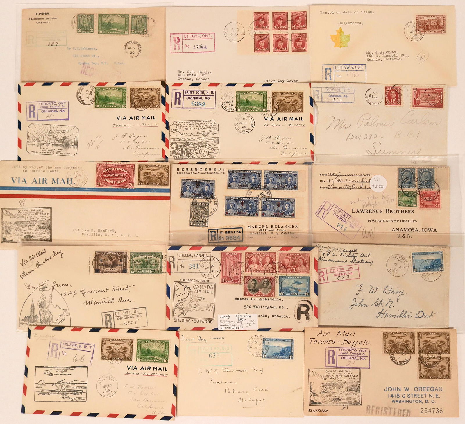 Canadian Air Mail, First Flight, & First Day Covers (1 of 1)