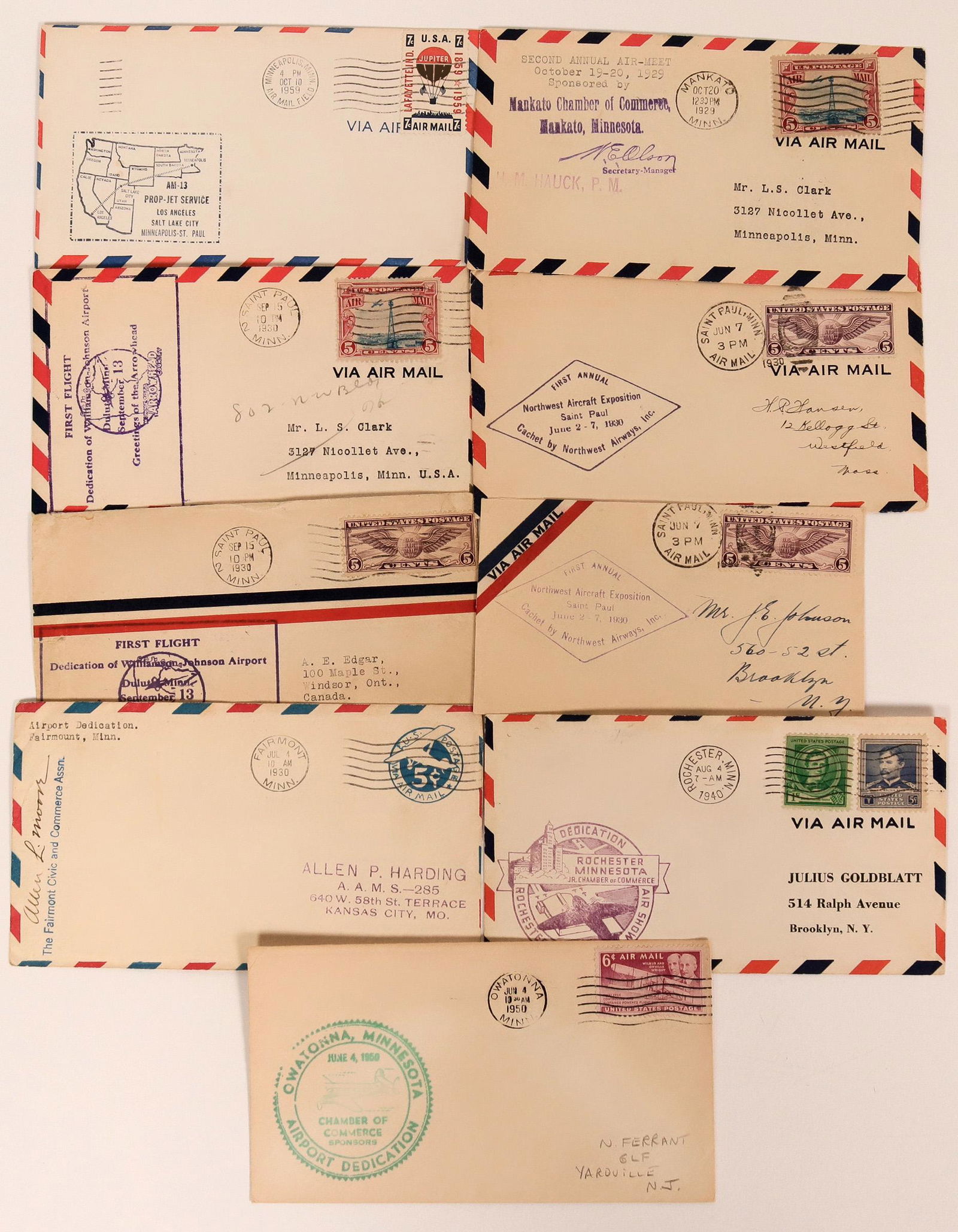 Minnesota First Flight Covers   (117109) (1 of 1)