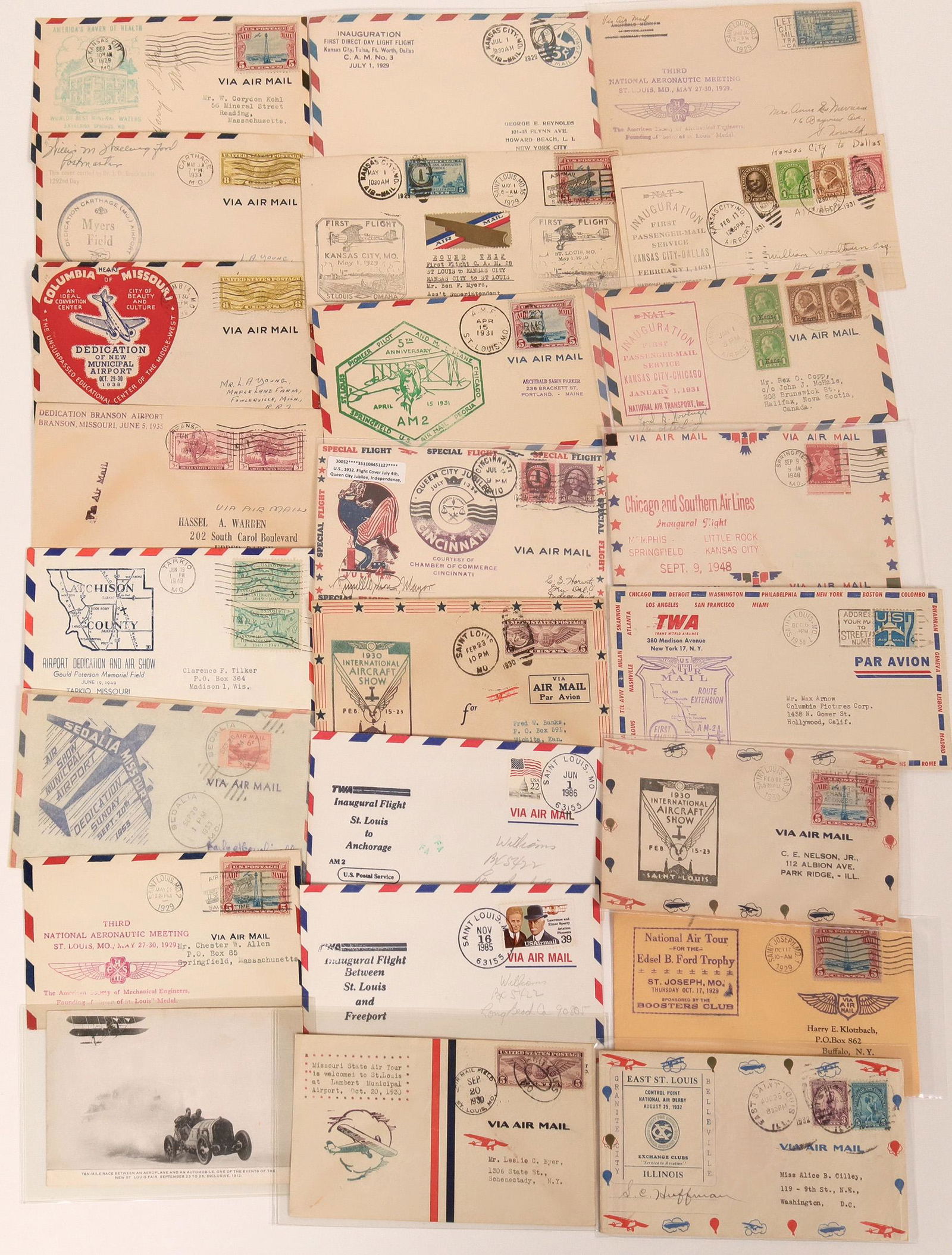 Missouri First Flight Covers   (117111) (1 of 1)