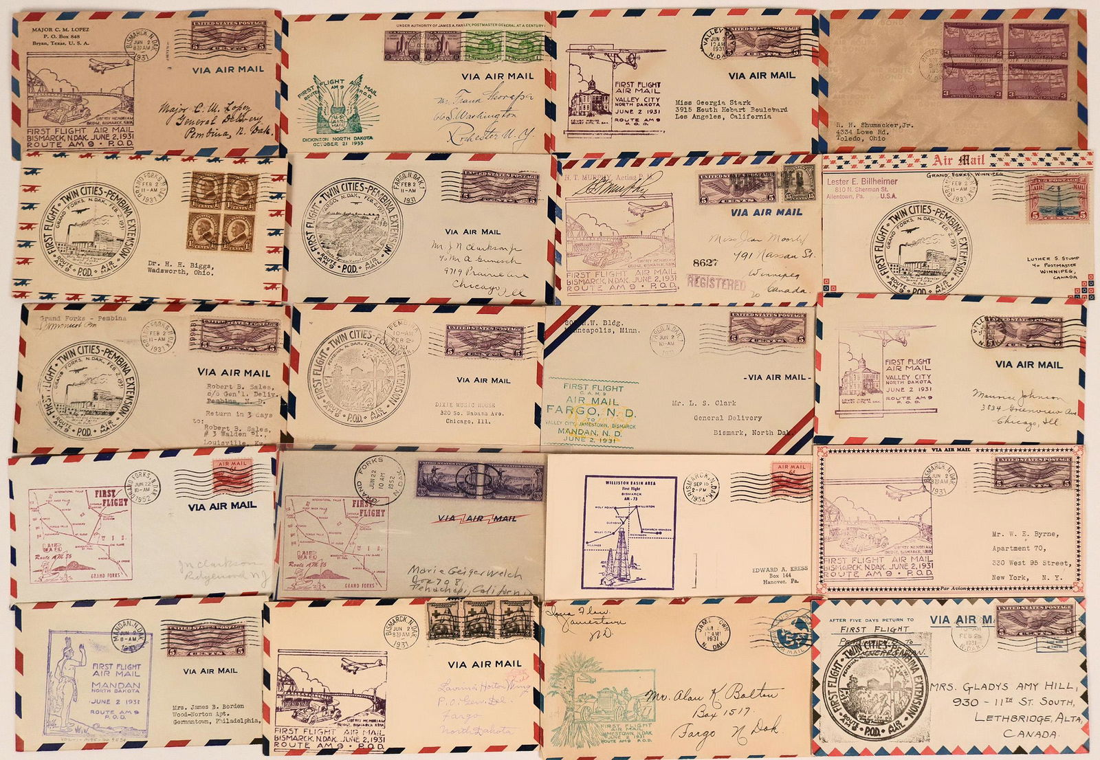 First Flight North Dakota Covers  (116769) (1 of 1)