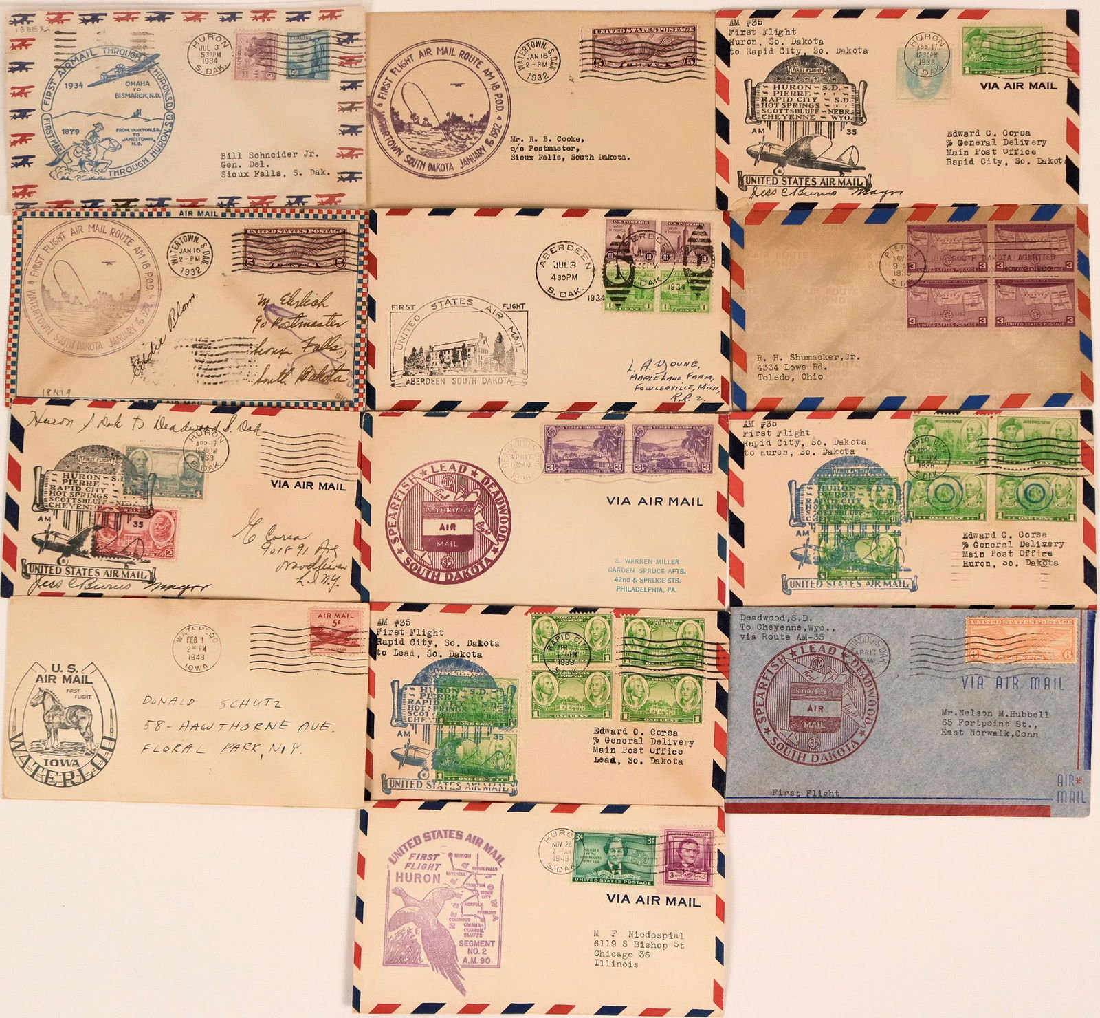 First Flight South Dakota Covers  (116776) (1 of 1)