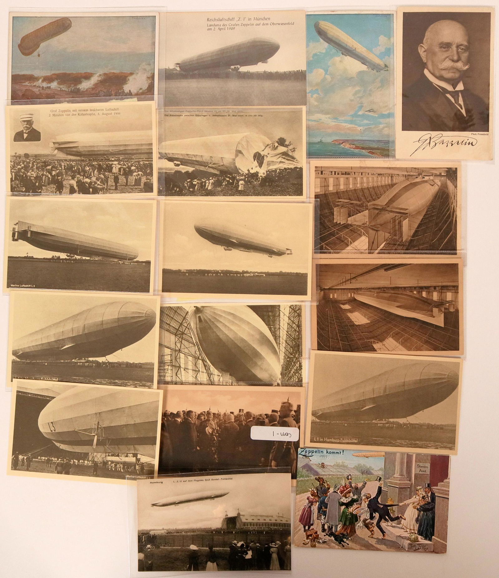 Lot of 17 Graf Zeppelin Pioneer Postcards Lithos and (1 of 1)