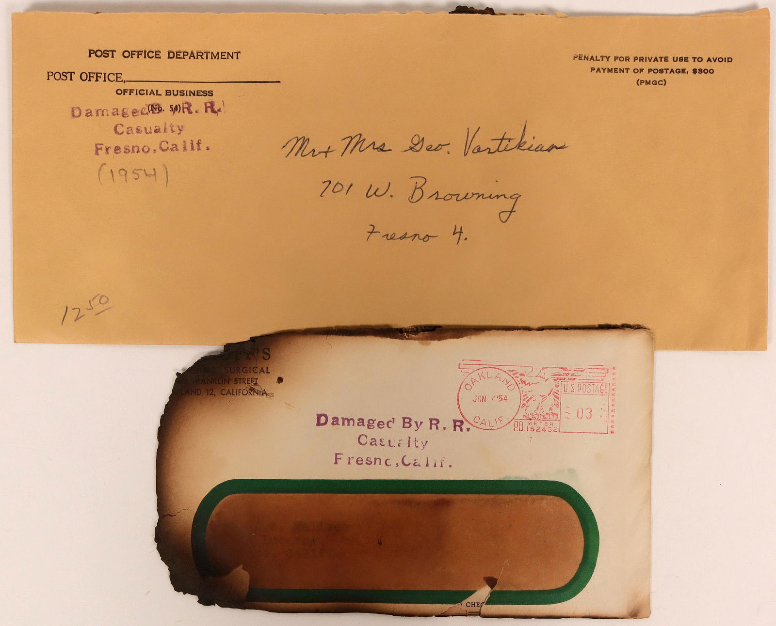 Rare Damaged Railroad Casualty Covers  (115484) (1 of 1)