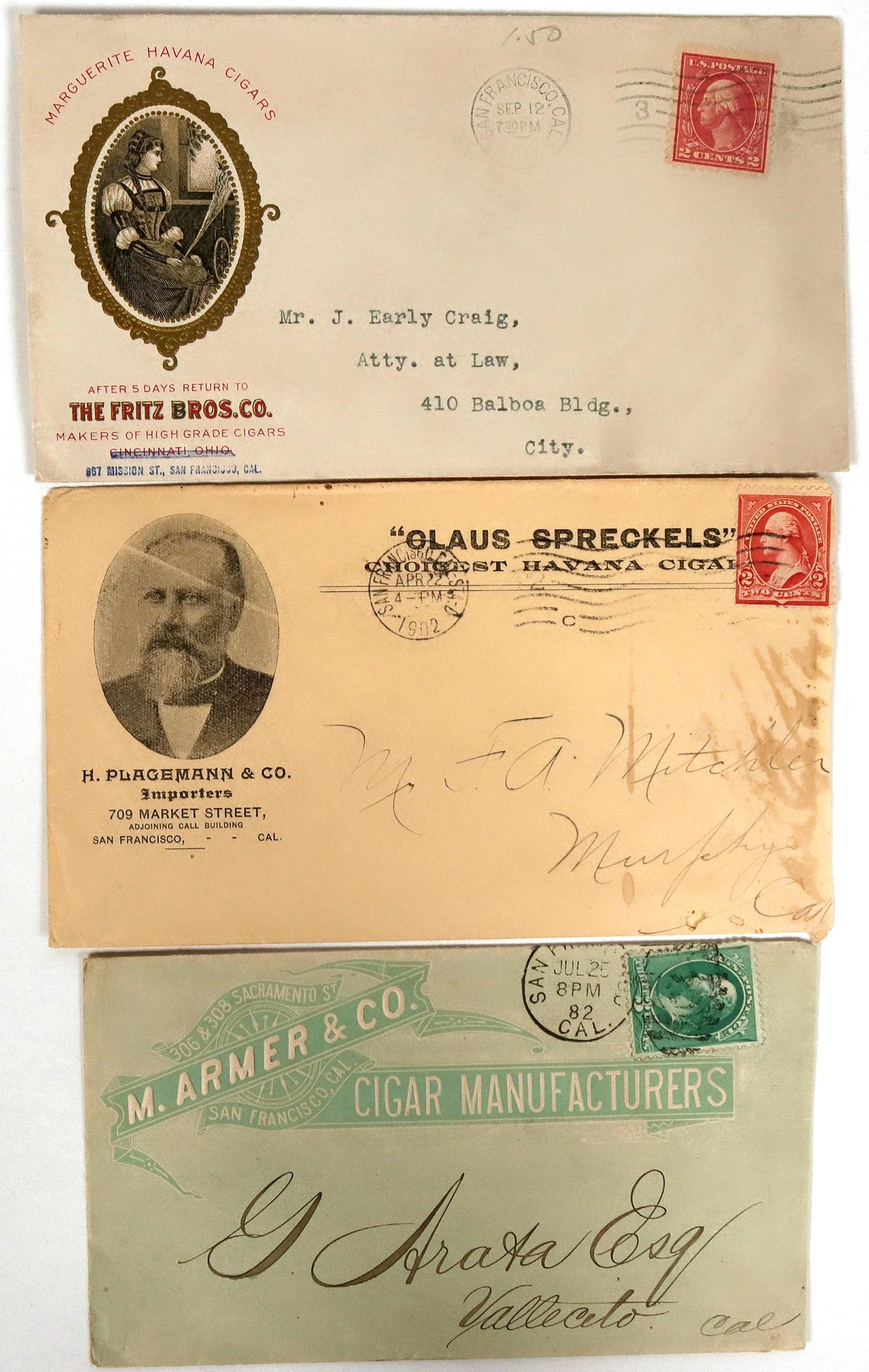 Three San Francisco Cigar Covers  (116229) (1 of 1)