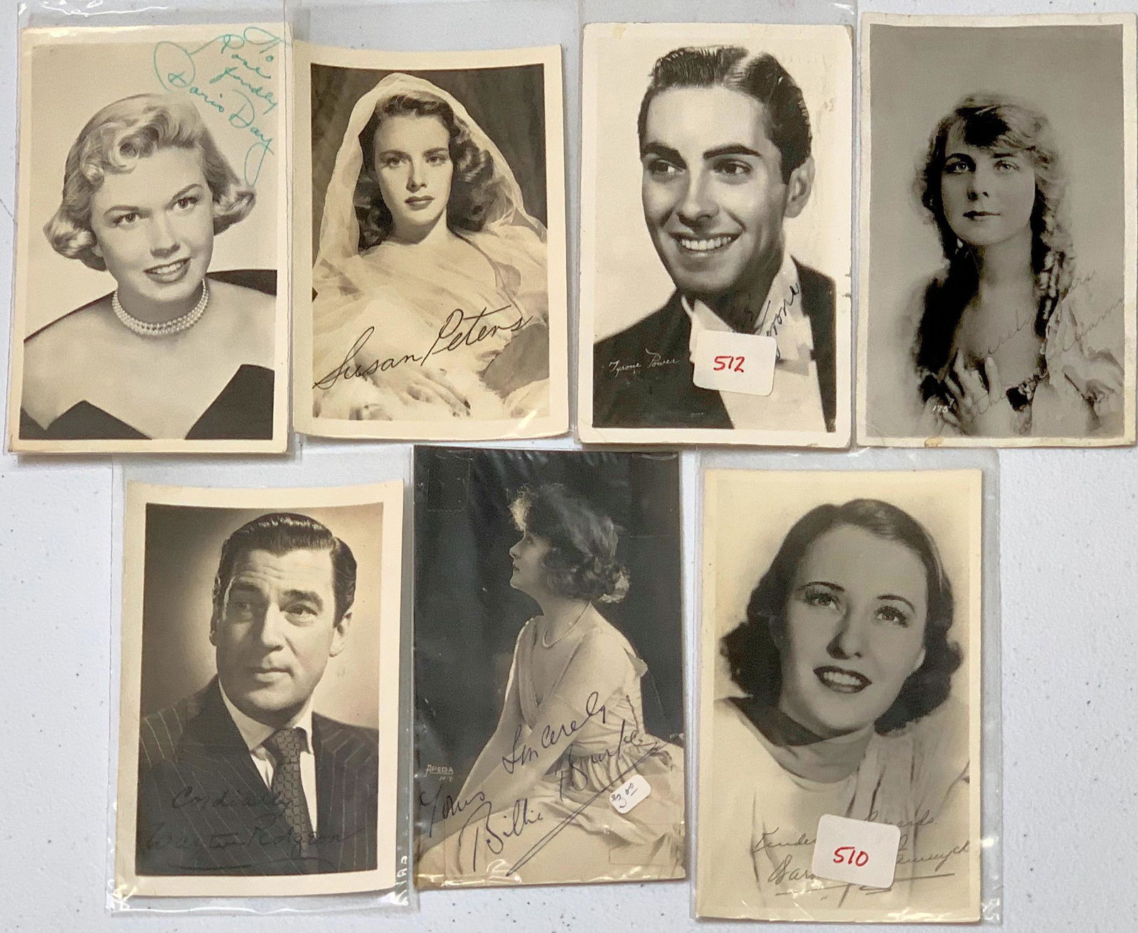 Hollywood Actor Postcards Includes Doris Day Signed (1 of 1)