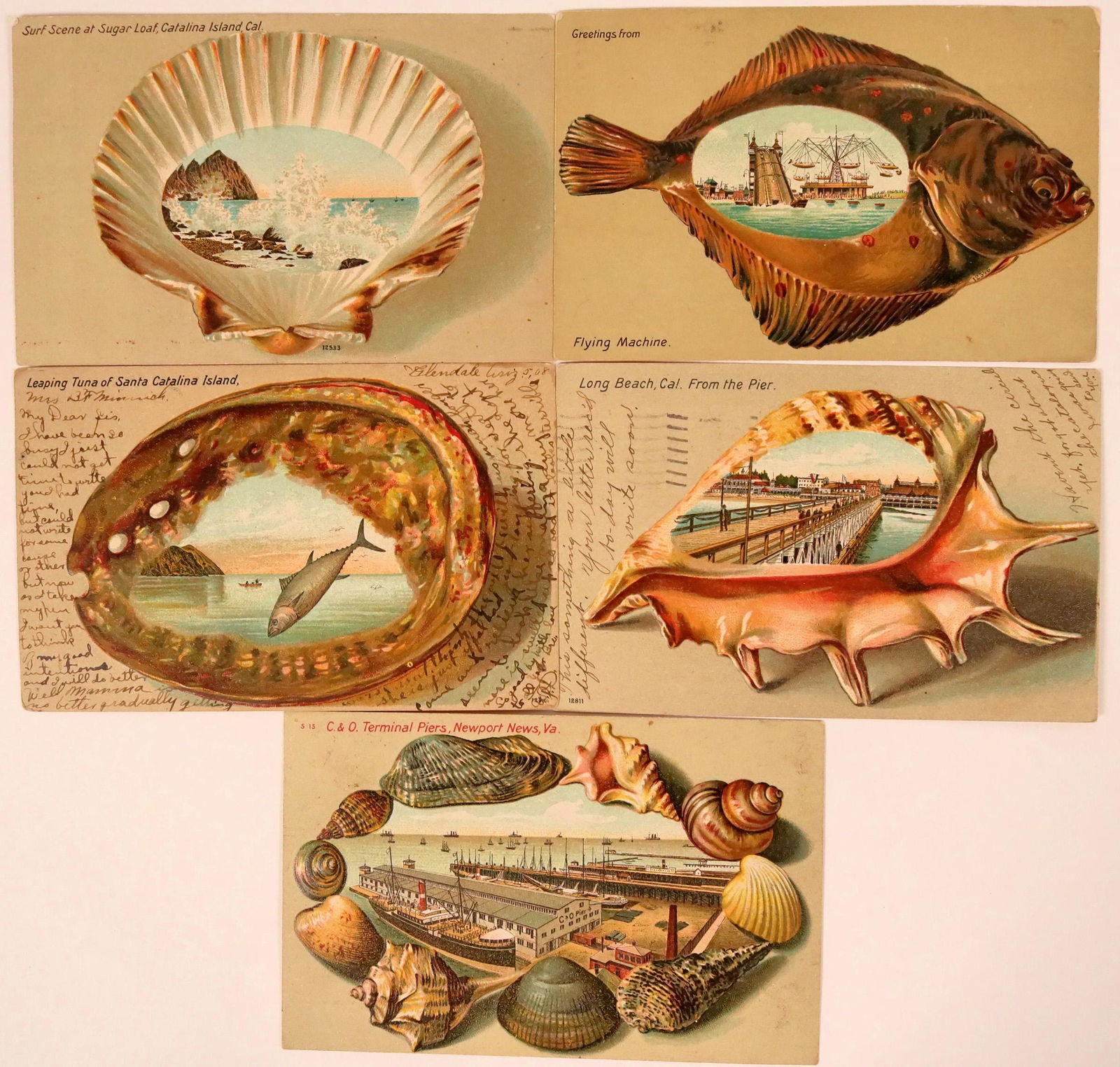 Early M. Reider Postcards of California (5)  (111544) (1 of 1)