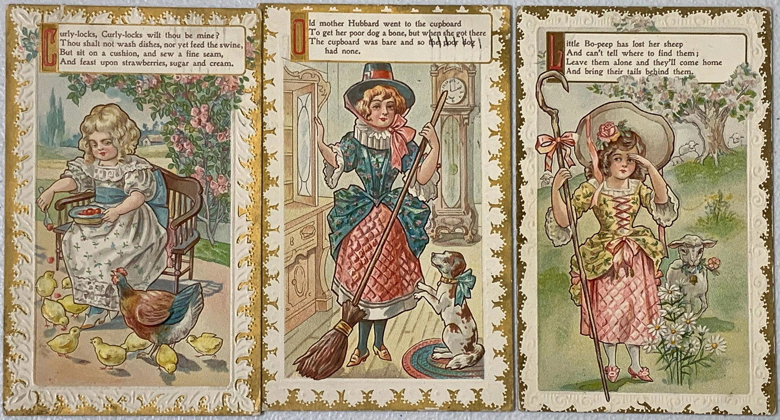 Classic Children's Poems Embossed Postcards (3) (1 of 1)