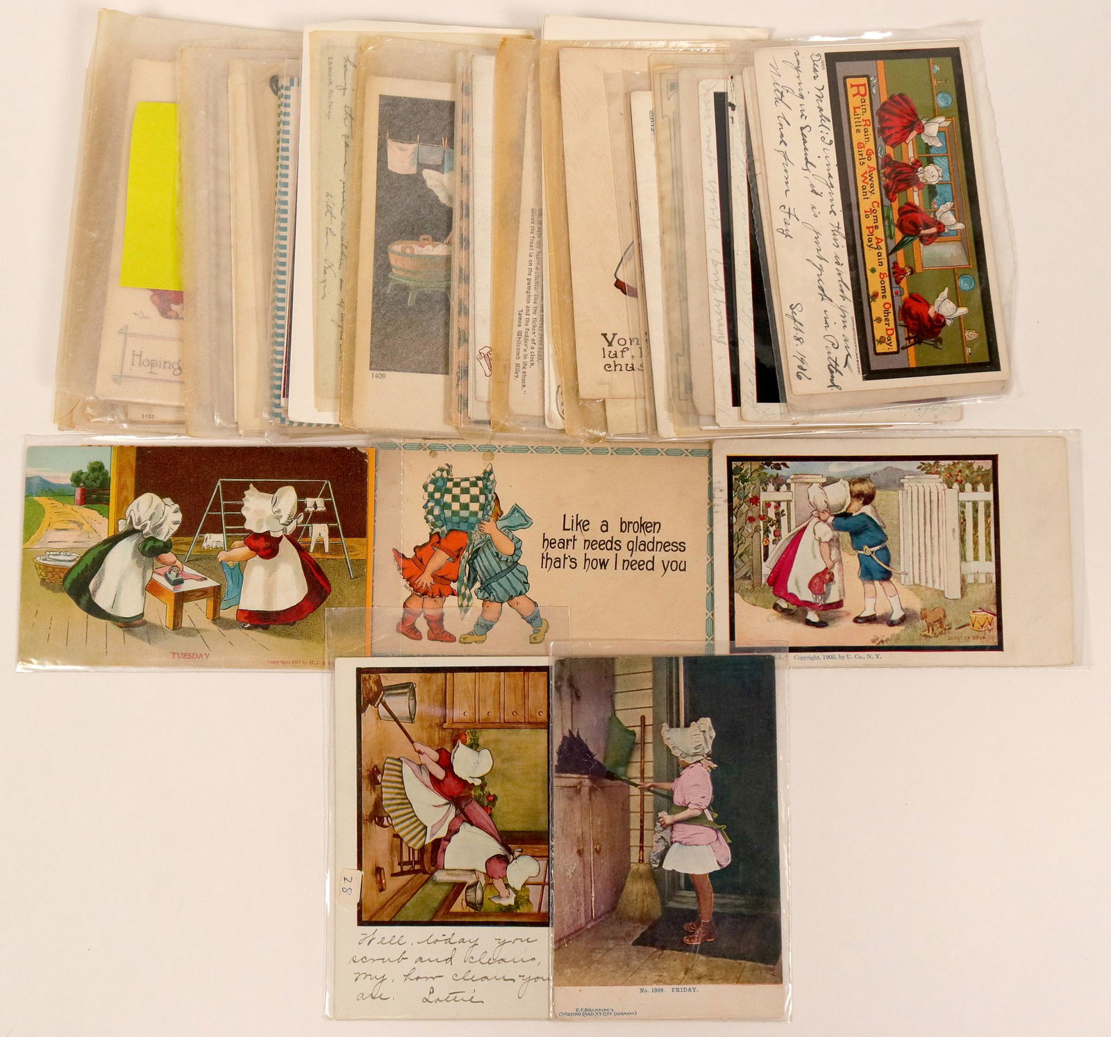 Sun Bonnet Postcard Group (40)  (111616) (1 of 1)