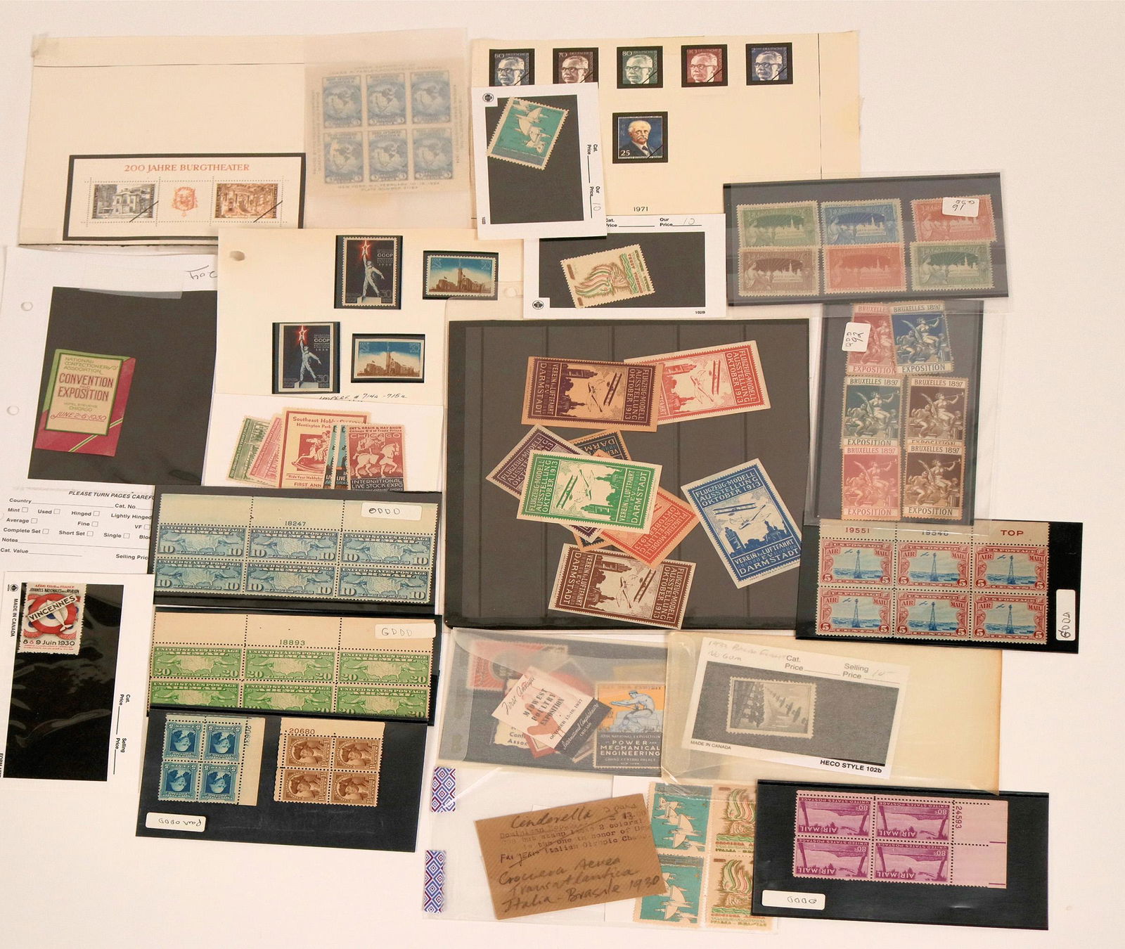 Lot of 17 sets; Nice group of US Plate Blocks and (1 of 1)