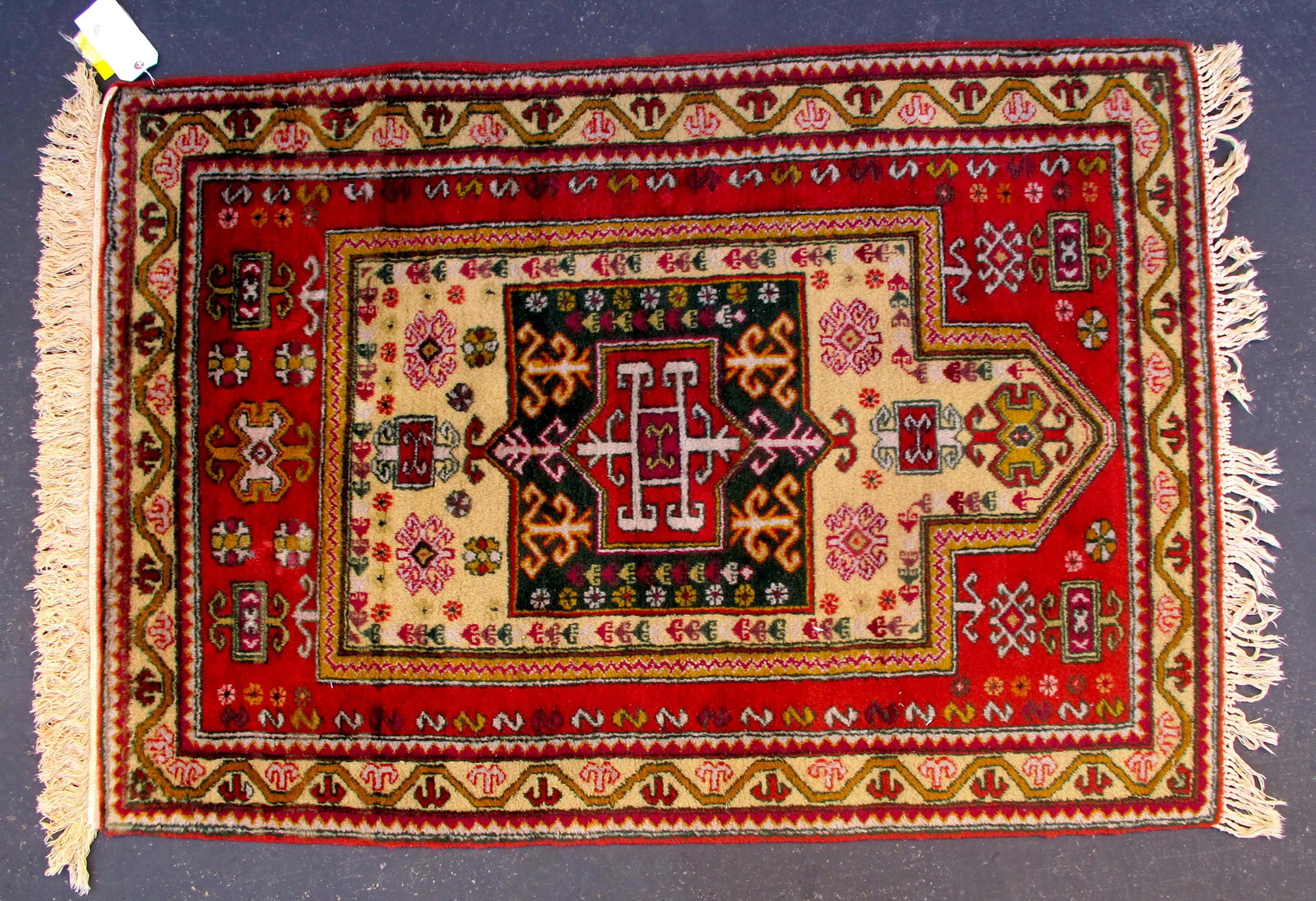 Rug Caucasian Armenian (83533): 3'3" x 4'10" Prayer Rug. Bright colors, in excellent condition. Provenance: Ben-Tcahvtchavadze collection of Ontario, Canada Country (if not USA): Armenia State: City/County: Date: Post WWII