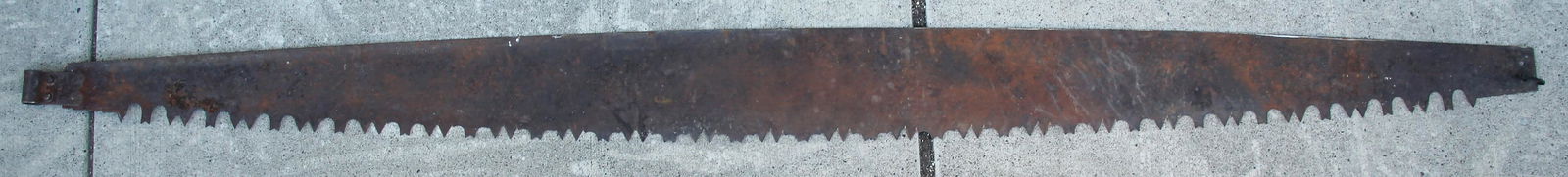 Antique Crosscut 2-Man Saws from Logging Lake Tahoe: 7'6" and a slightly shorter second saw. 2-man crosscut saws found on the shoreline of Deadman Point at Lake Tahoe, in 1980. The area was heavily logged in the 1860's to provide timber for the mines in