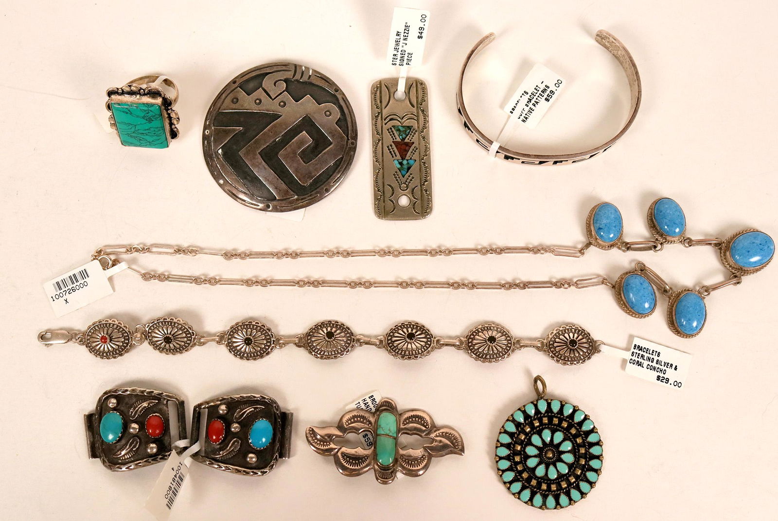 Baubles Bangles & Beads (121299): A collection of rings, earrings, bracelets and pins. Some have faux stones, others are etched with designs. All are in good condition. See photos for more details.Date: Country if not USA: State: City