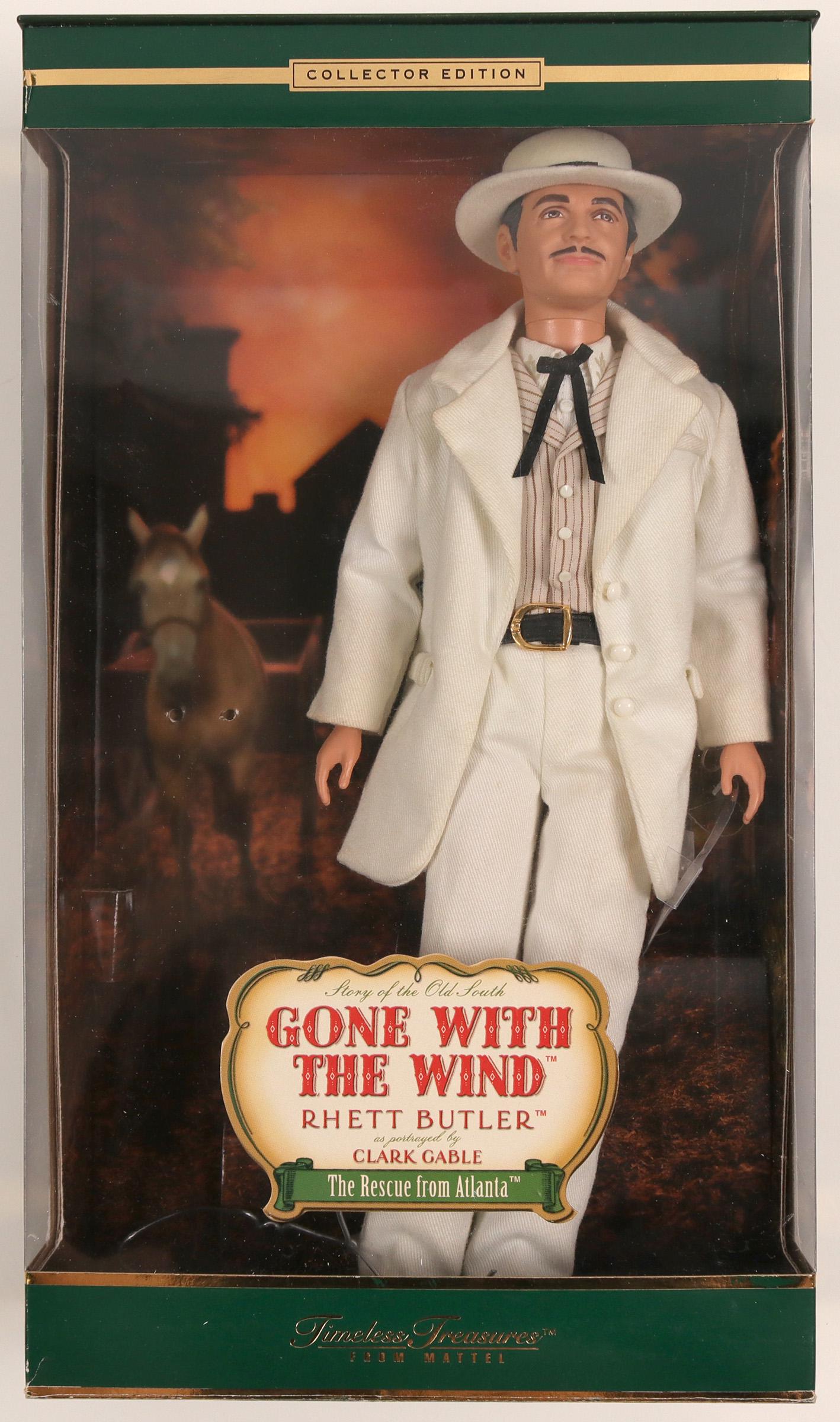 Doll (Gone with the Wind, Rhett Butler) (108162): Story of the Old South, Gone with the Wind featuring handsome Rhett Butler as portrayed by Clark Gable. The Rescue from Atlanta. Comes with stand. Doll is Approx. 13" tall. From Timeless Treasures fro