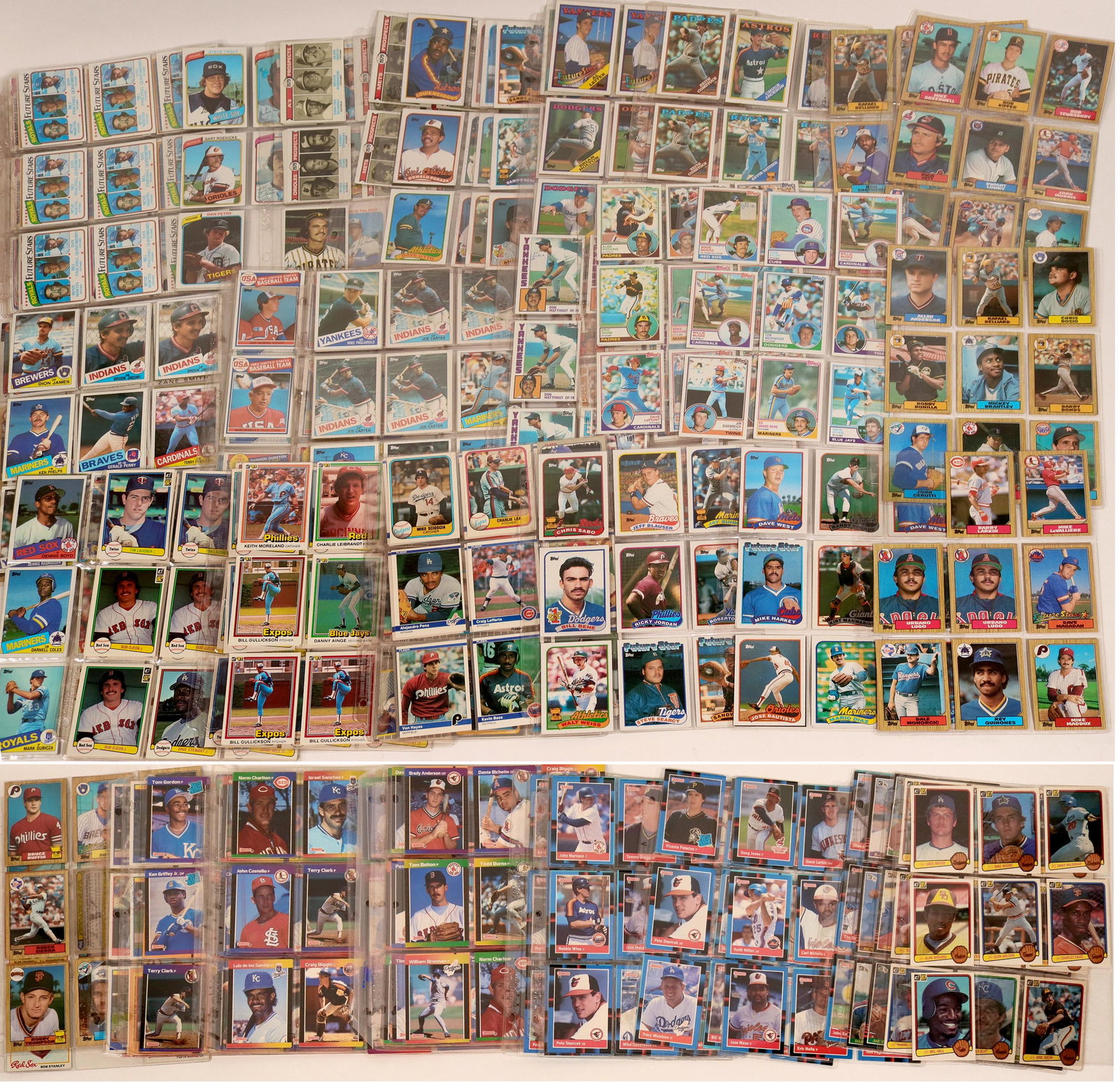 Baseball Rookie Card Collection, c 1970's-1990: More than 600-plus rookie cards, mostly Topps, Don Russ and Fleer. Includes: Kirk Gibson, Righetti, Wade Boggs, Willie McGee, Gary Gaetti, Dave Draveky, Don Mattingly, D. Strawberry, Mark McGuire, Rog