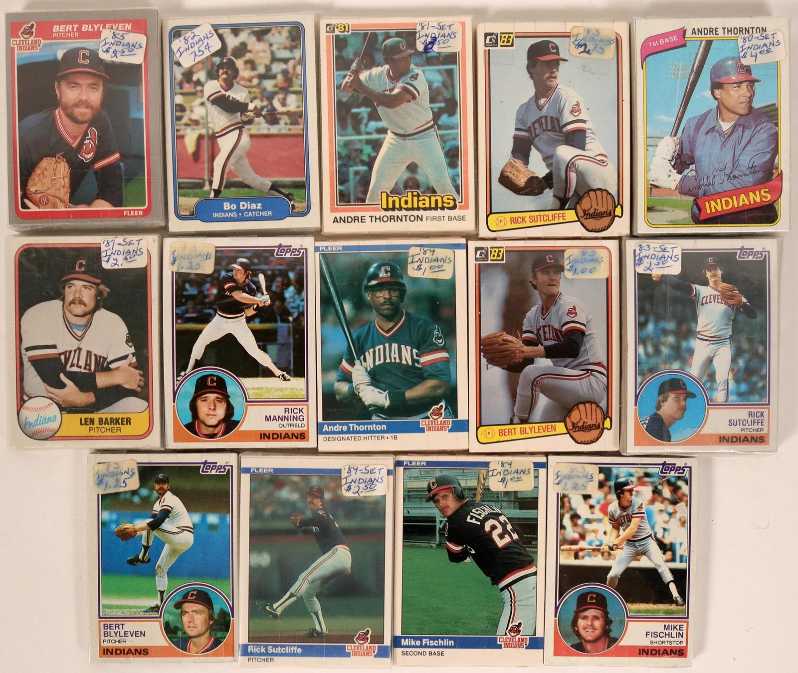 Fleer Indians Baseball Cards from the 1980 Season: This is a lot of 200-250 baseball cards from the Indians 1980 season. Andre Thornton appears.Date: Country (if not USA): State: City: Provenance: ATTENTION CHRISTMAS SHOPPERS! If you[x=#8217/]ll be ne