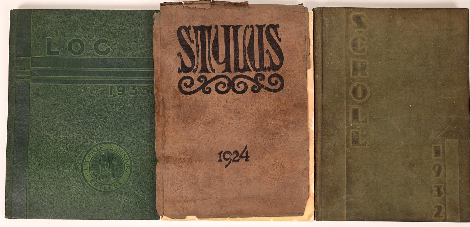 Yearbook from John Wayne's High School & Two JC: In this 1924 edition of the Glendale Union High School yearbook, Wayne, known by his birth name Marion Morrison, is noted for being the junior class vice president and as an actor in the school play, 