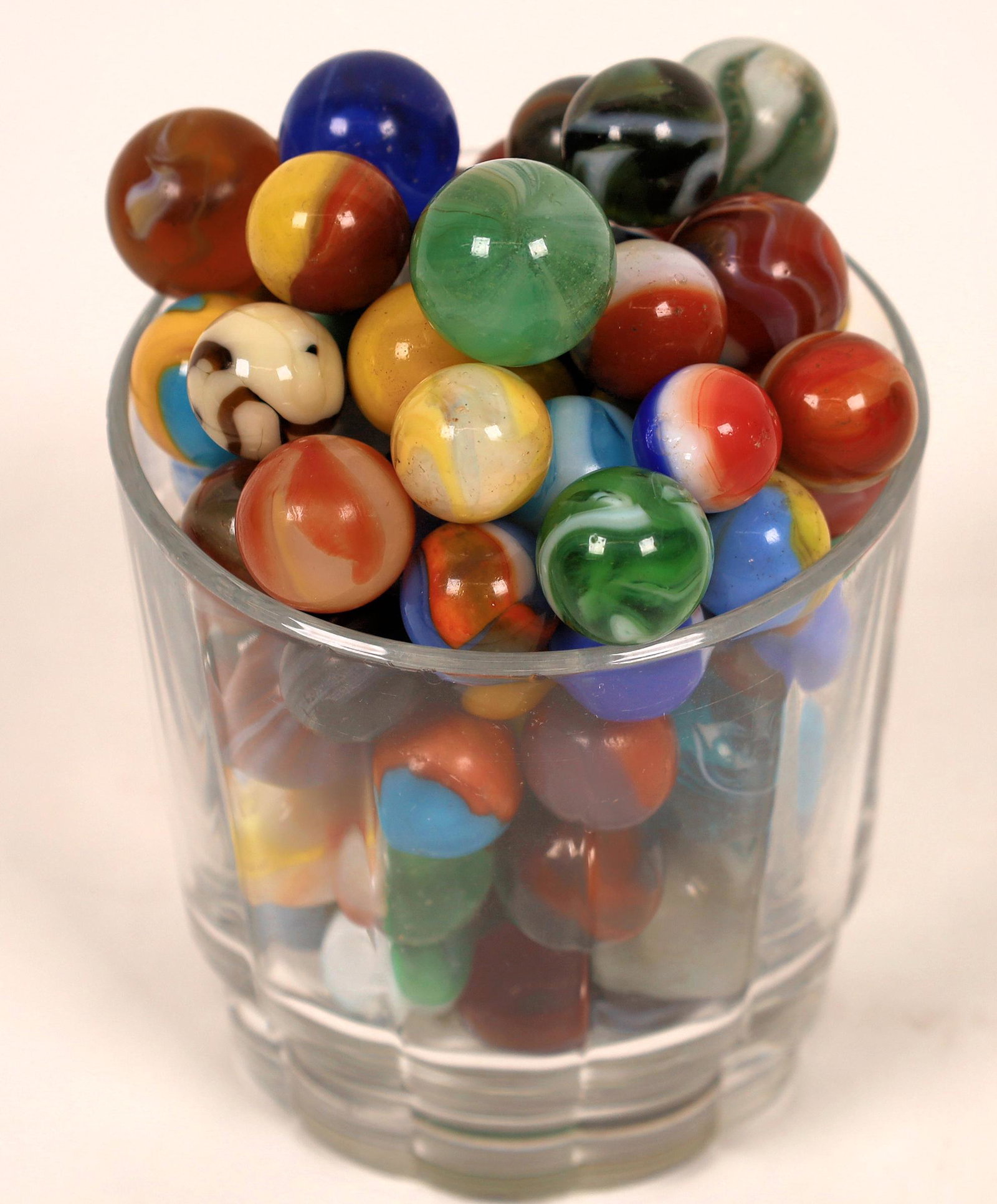 Grab bag of earlier Machine made marbles - (100): Slags, patches, corkscrews and others that that don't know their names. Many have minor damage but a great group of earlier machine made marbles.Date: Country (if not USA): State: City: Provenance: