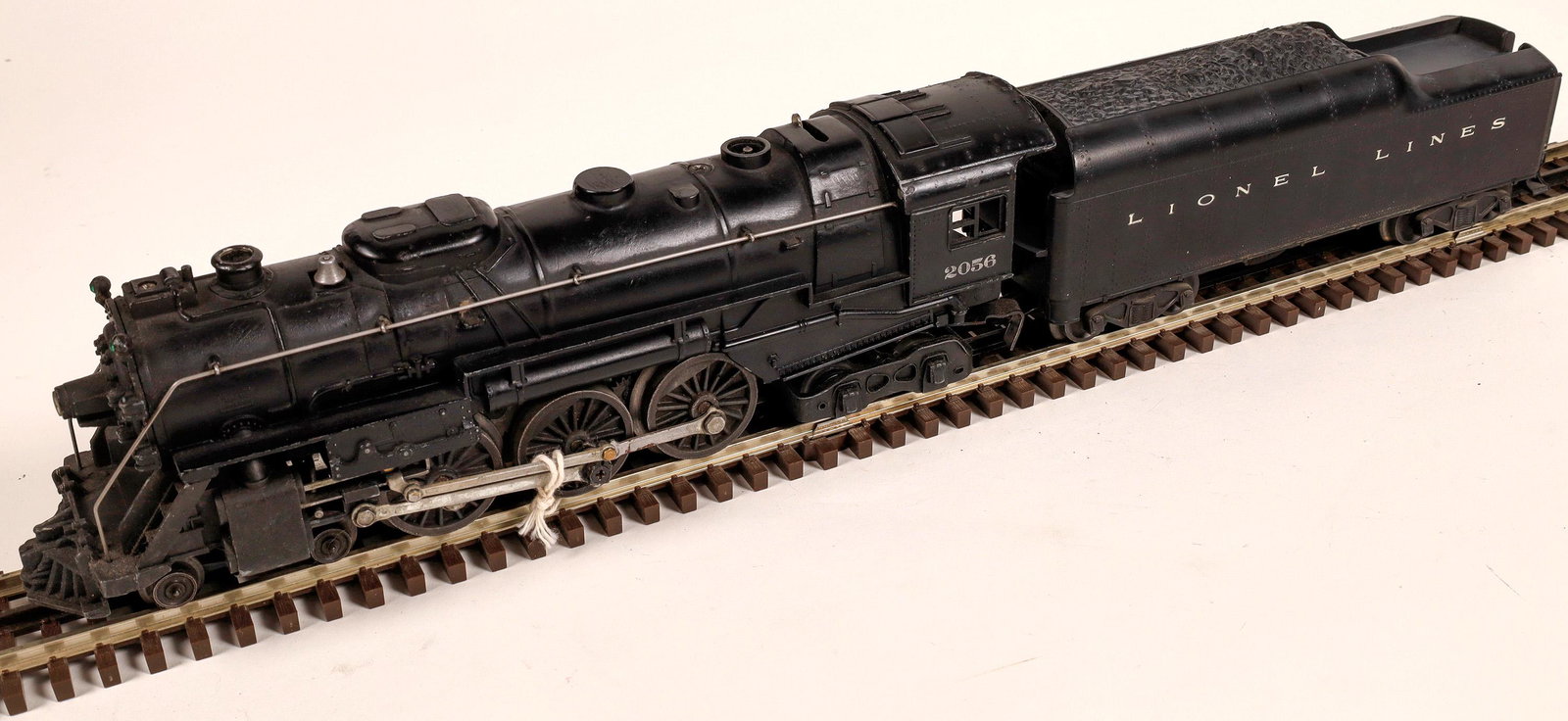 Lionel Locomotive and Tender [133048]: #2056 Loco 4-6-4. Tender "Lionel Lines". Knuckle couplers. Black. C7Date: 1952Country (if not USA): State: City: Provenance: Gary Nelson Railroad Collection