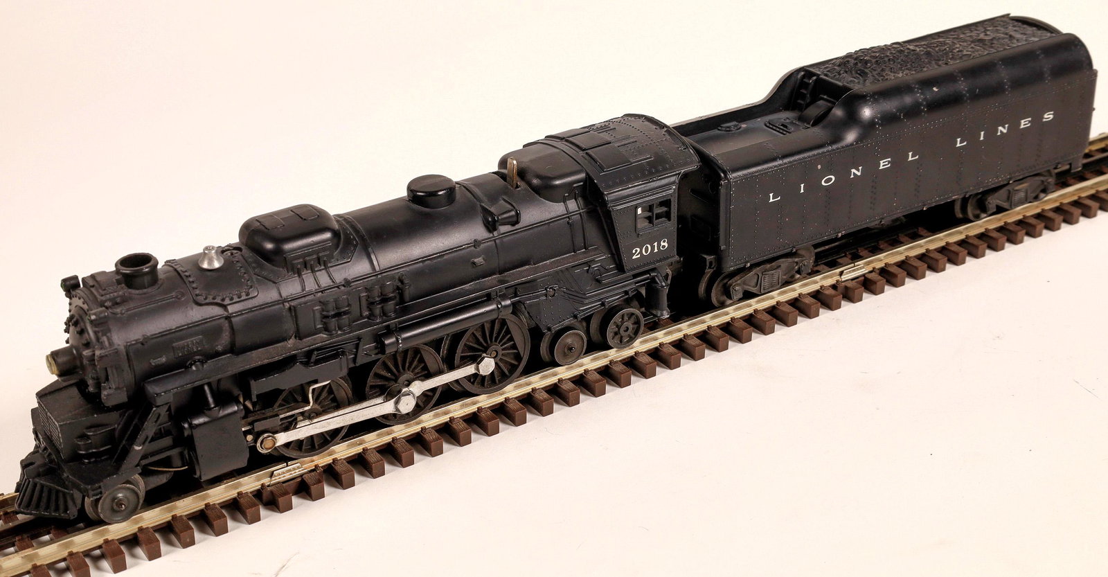 Lionel Locomotive and Tender [133054]: #2018 Loco 2-6-4, Tender "Lionel Lines" with whistle. C7. Operational.Date: 1955-56Country (if not USA): State: City: Provenance: Gary Nelson Railroad Collection